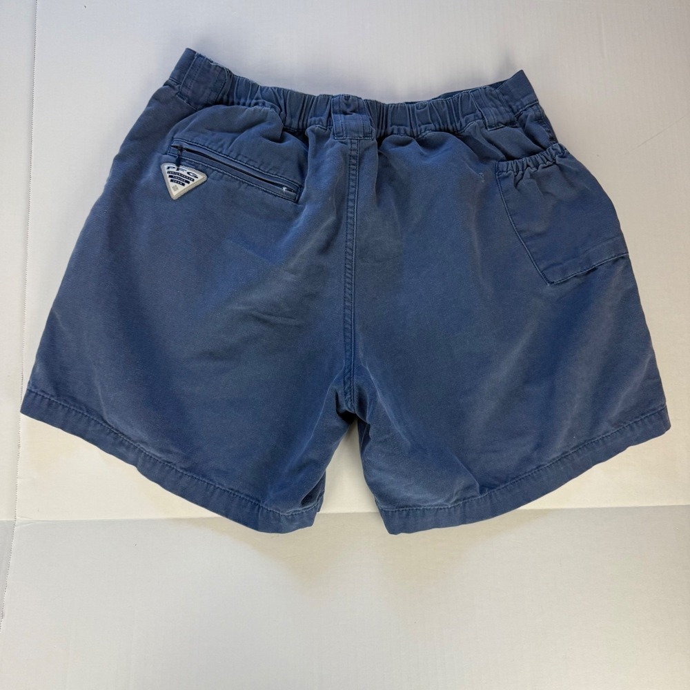 Columbia PFG Mens Blue Cotton Canvas Fishing Cargo Shorts Size M 7 in Inseam